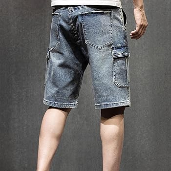 Men's Classic Cargo Denim Shorts Multi-Pocket Relaxed Fit